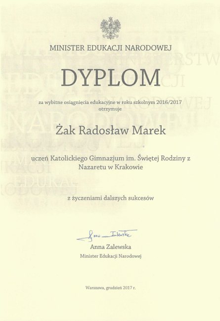 dyplom radek ministerstwo